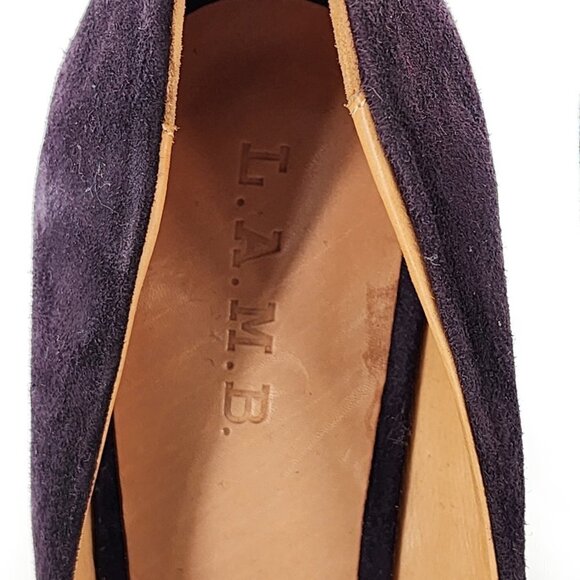 L.A.M.B. Gwen Stefani Dolores Purple Suede 6" Platform Pumps NEW - Picture 10 of 12